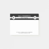 Geometrisches Muster für Schwarzweiß-Streifen Post-it Klebezettel (Vorderseite)