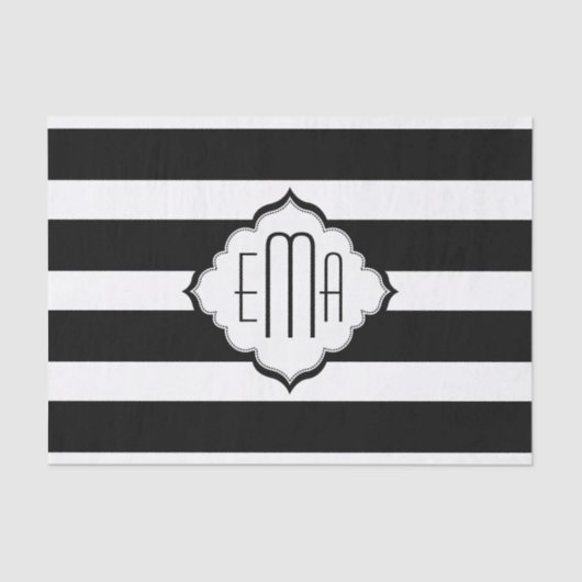 Geometrisches Muster für Schwarzweiß-Streifen Seidenpapier (Vorderseite)