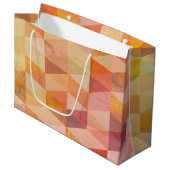 Geometrisches Muster für weiches Dreieck Große Geschenktüte (Vorderseite Schrägansicht)