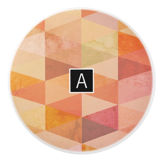 Geometrisches Muster für weiches Dreieck | MIT MON Keramikknauf (Vorderseite)