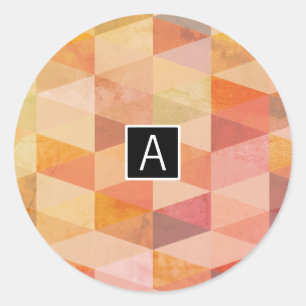 Geometrisches Muster für weiches Dreieck   MIT MON Runder Aufkleber