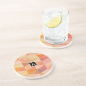 Geometrisches Muster für weiches Dreieck | MIT MON Sandstein Untersetzer (Seite)