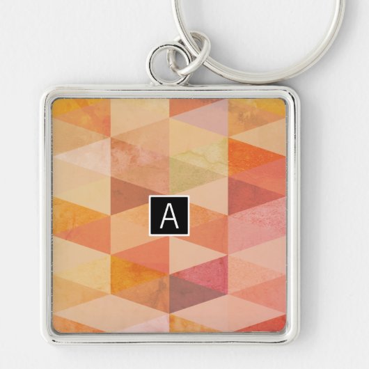 Geometrisches Muster für weiches Dreieck | MIT MON Schlüsselanhänger (Vorne)