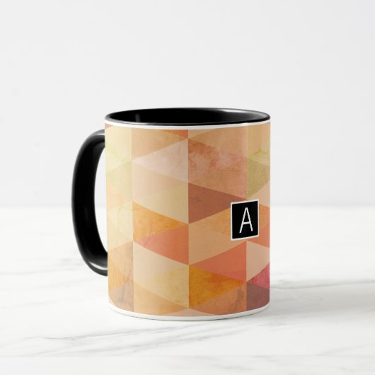 Geometrisches Muster für weiches Dreieck | MIT MON Tasse (Vorderseite Links)