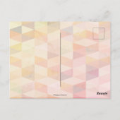 Geometrisches Muster für weiches Dreieck Postkarte (Rückseite)