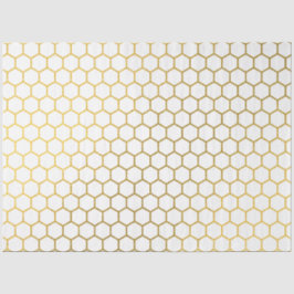 Geometrisches Muster für Weiß und Gold Hexagon Seidenpapier