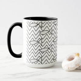 Geometrisches Muster für Zickzack Streifen Tasse