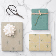 Geometrisches Muster | Gedämpftes Teal, Gold und T
