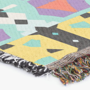 Geometrisches Muster Gelb Lila blau Decke