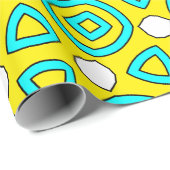 geometrisches Muster Gelb und Türkis Geschenkpapier (Rolleneckpunkt)