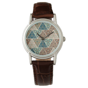 Geometrisches Muster Geo-Schritt- im Freien Armbanduhr