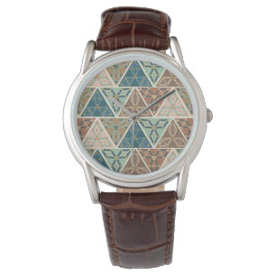 Geometrisches Muster Geo-Schritt- im Freien Armbanduhr