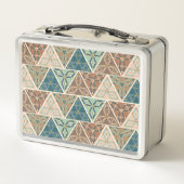 Geometrisches Muster Geo-Schritt-| im Freien Metall Brotdose (Rückseite)