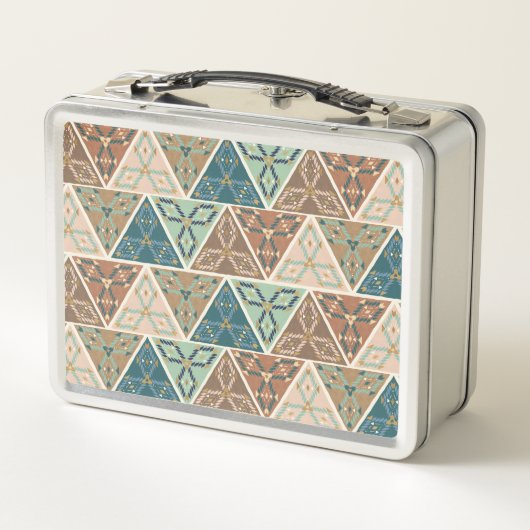 Geometrisches Muster Geo-Schritt-| im Freien Metall Brotdose (Rückseite)