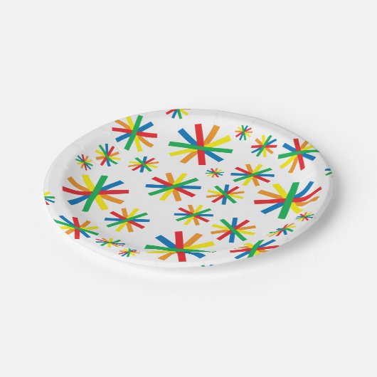 Geometrisches Muster geometrischer Art Pappteller (Schrägansicht)