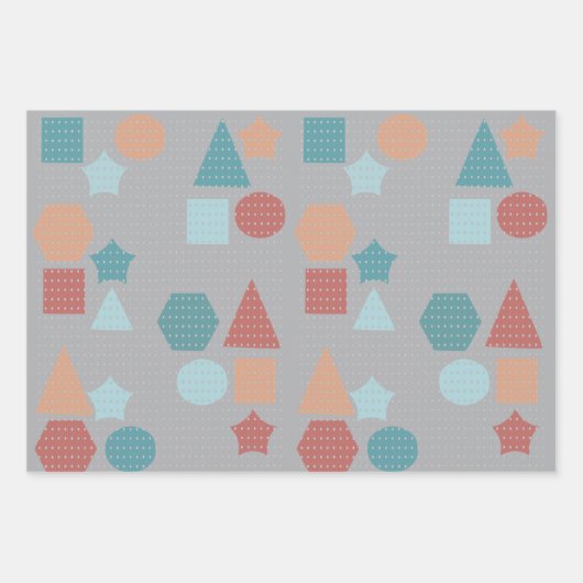 Geometrisches Muster Geschenkpapier Set (Vorderseite)
