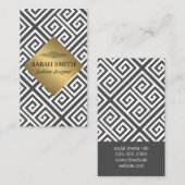 Geometrisches Muster / Gold-Metallic Visitenkarte (Vorne/Hinten)