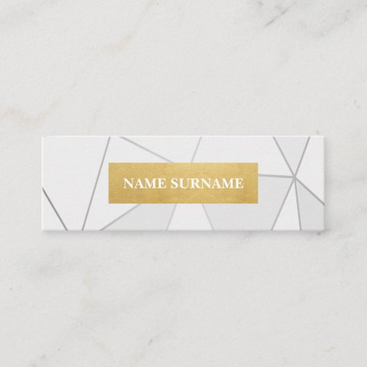 Geometrisches Muster-graues GoldminiVisitenkarte Mini Visitenkarte (Vorderseite)