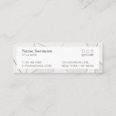 Geometrisches Muster-graues GoldminiVisitenkarte Mini Visitenkarte (Rückseite)