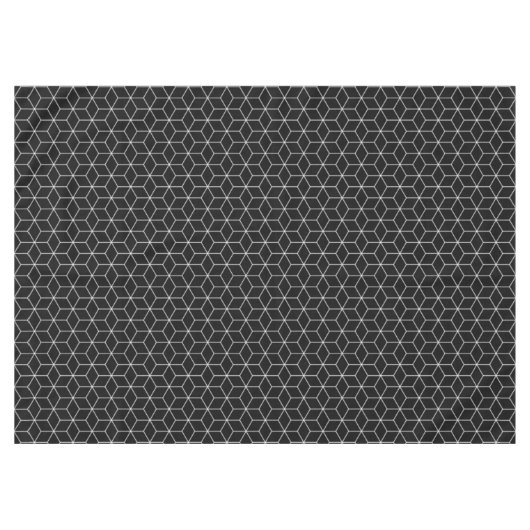 Geometrisches Muster Hexagon Schwarz/Weiß Tischdecke (Vorderseite (Horizontal))