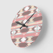 Geometrisches Muster im aztec-Stil 2 Runde Wanduhr (Winkel)