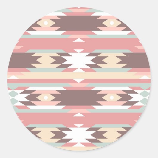 Geometrisches Muster im aztec-Stil 2 Runder Aufkleber (Vorderseite)