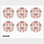 Geometrisches Muster im aztec-Stil 2 Runder Aufkleber (Blatt)