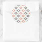Geometrisches Muster im aztec-Stil Runder Aufkleber (Tasche)