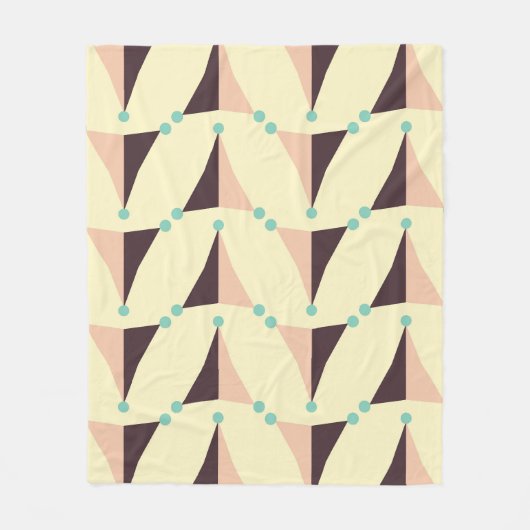 Geometrisches Muster im Retro-Stil Fleecedecke (Vorderseite)