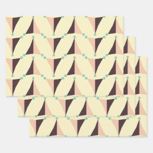 Geometrisches Muster im Retro-Stil Geschenkpapier Set