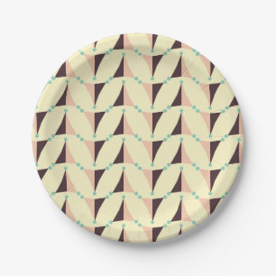 Geometrisches Muster im Retro-Stil Pappteller
