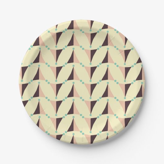 Geometrisches Muster im Retro-Stil Pappteller (Vorderseite)