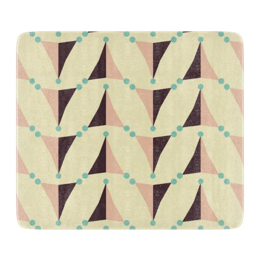 Geometrisches Muster im Retro-Stil Schneidebrett (Vorderseite)