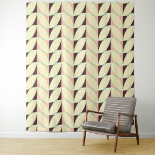 Geometrisches Muster im Retro-Stil Wandteppich