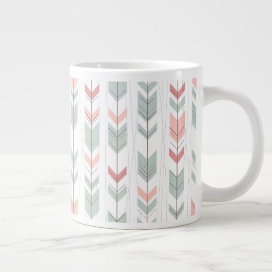 Geometrisches Muster im Retrostil Jumbo-Tasse (Rechts)