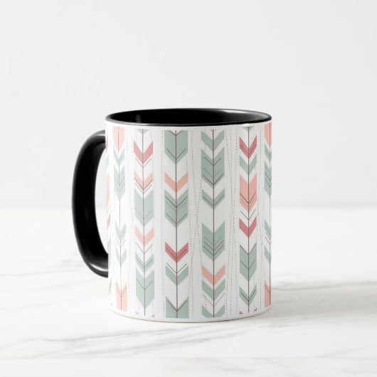 Geometrisches Muster im Retrostil Tasse (Vorderseite Links)