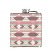 Geometrisches Muster in aztekischer Art 2 Flachmann (Rückseite)