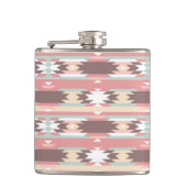 Geometrisches Muster in aztekischer Art 2 Flachmann (Vorderseite)