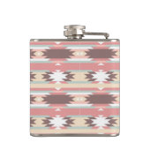 Geometrisches Muster in aztekischer Art 2 Flachmann (Rückseite)