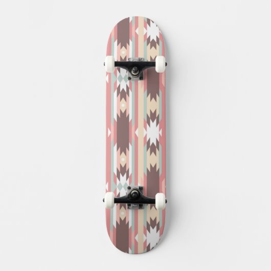 Geometrisches Muster in aztekischer Art 2 Skateboard (Vorderseite)
