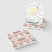 Geometrisches Muster in aztekischer Art 2 Steinuntersetzer (Seitenansicht)