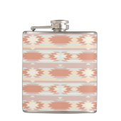 Geometrisches Muster in aztekischer Art 3 Flachmann (Vorderseite)