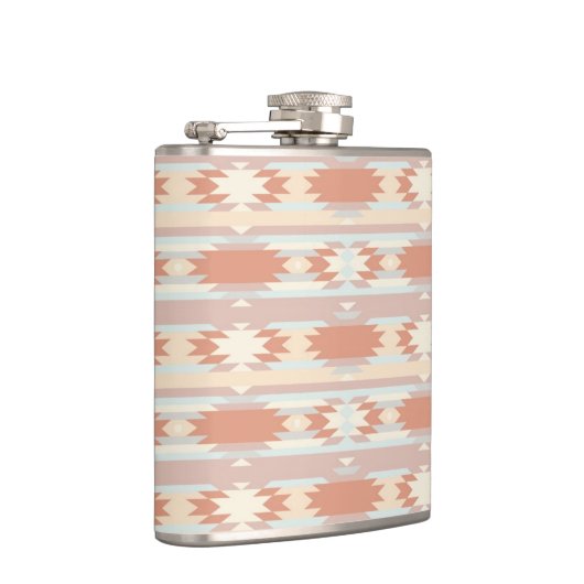 Geometrisches Muster in aztekischer Art 3 Flachmann (Rechts)