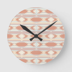 Geometrisches Muster in aztekischer Art 3 Runde Wanduhr