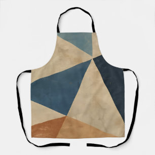 Geometrisches Muster in Blau-, Beige- und Rosttöne Schürze