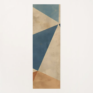 Geometrisches Muster in Blau-, Beige- und Rosttöne Yogamatte