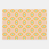Geometrisches Muster in blau und orange diamantfor Geschenkpapier Set (Vorderseite 3)