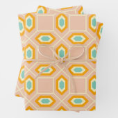Geometrisches Muster in blau und orange diamantfor Geschenkpapier Set (Beispiel)