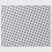 Geometrisches Muster in blau, weiß und rot Geschenkpapier (Flach)
