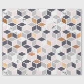 Geometrisches Muster in braun und weiß Geschenkpapier (Flach)